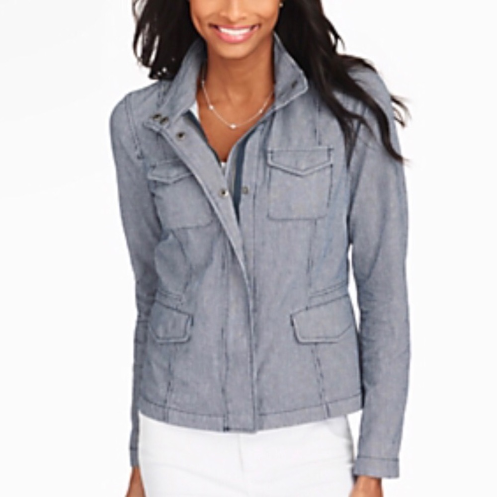 Talbots Gray Striped Jacket - image 3